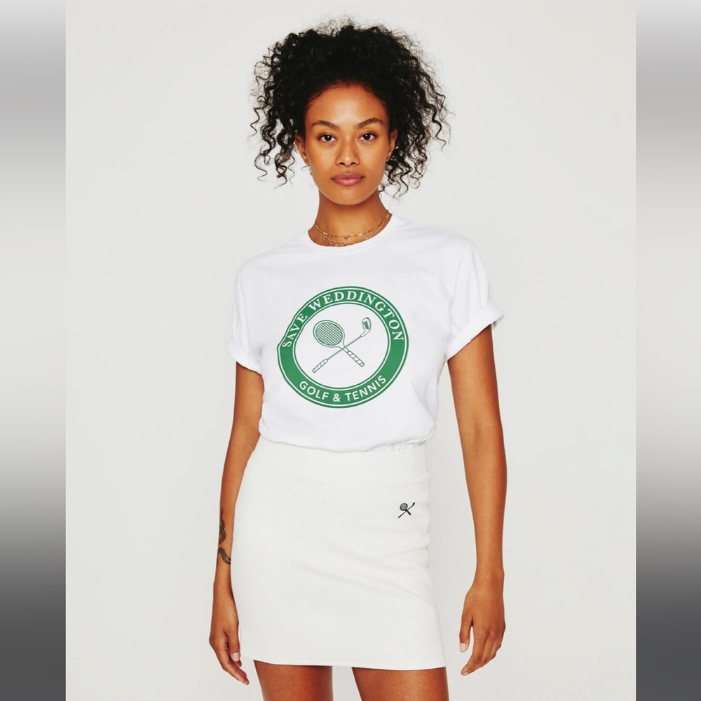 AG Adriano Goldschmied Save Weddington Racquet Club Emblem Mini Skirt…Size S…NWT